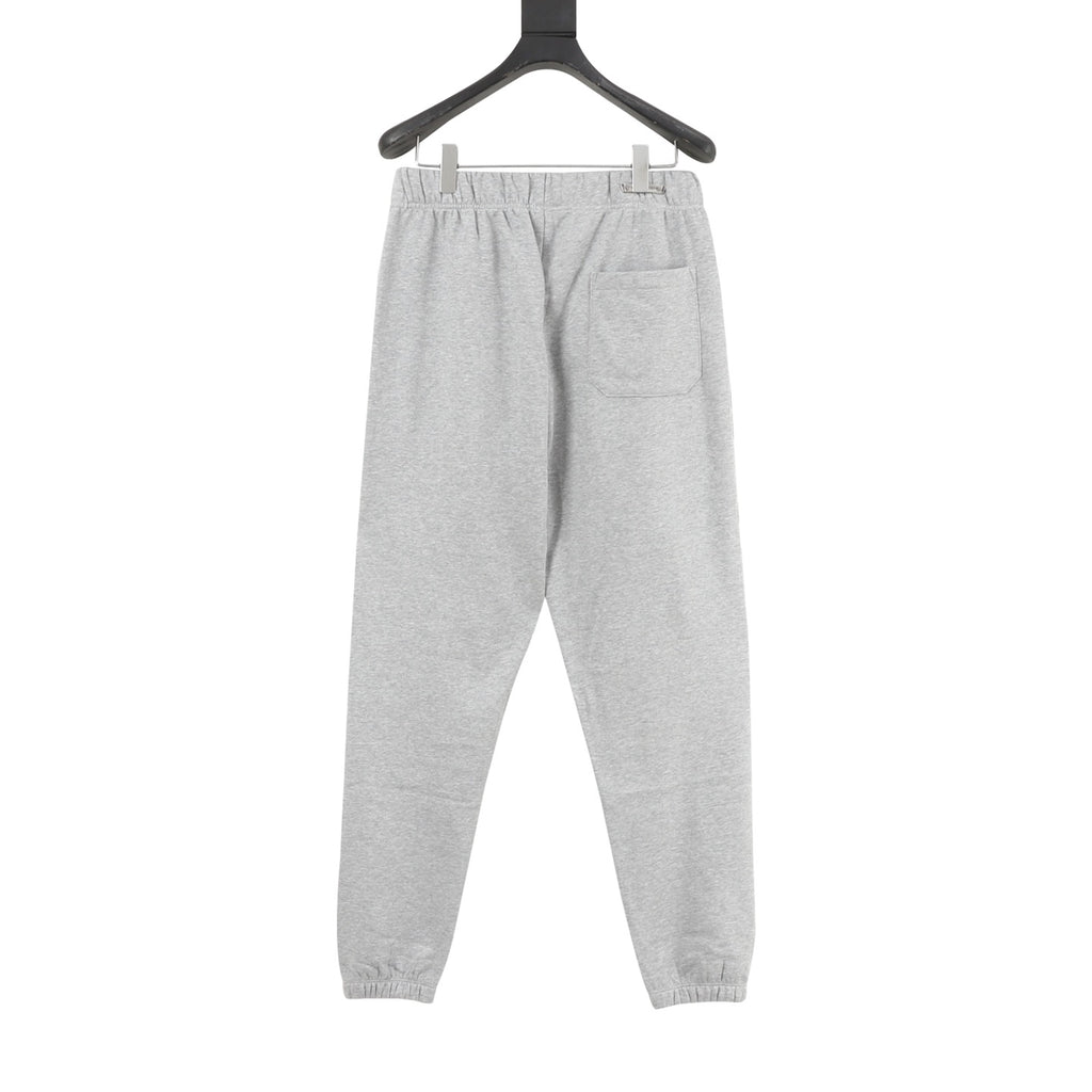 Chrome Hearts Triple Cross Leather Patch Joggers — Grey Marl