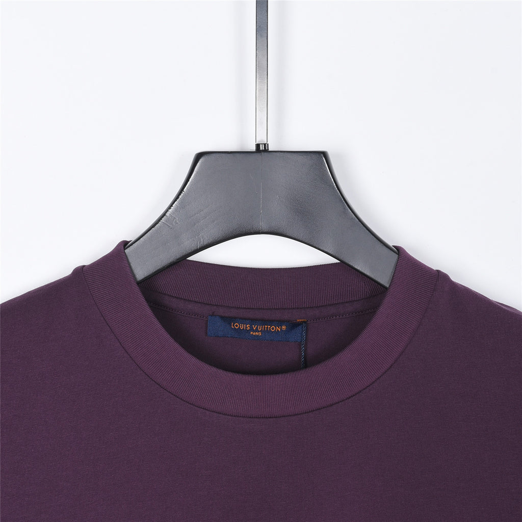 Louis Vuitton Purple Gradient Signature Script Short-Sleeve T-Shirt