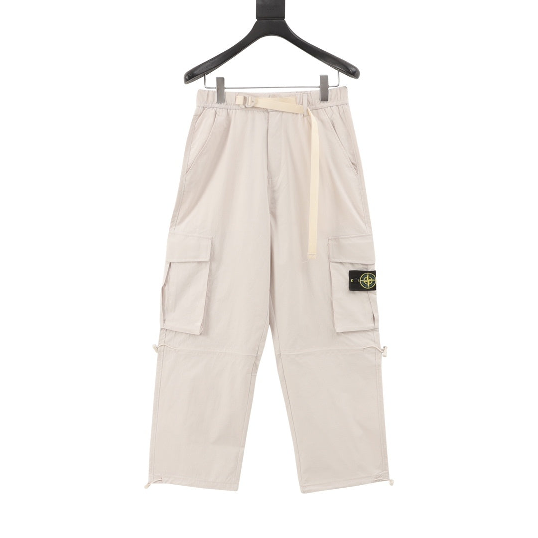 Stone Island Compass Badge Buckle-Belt Cargo Trousers