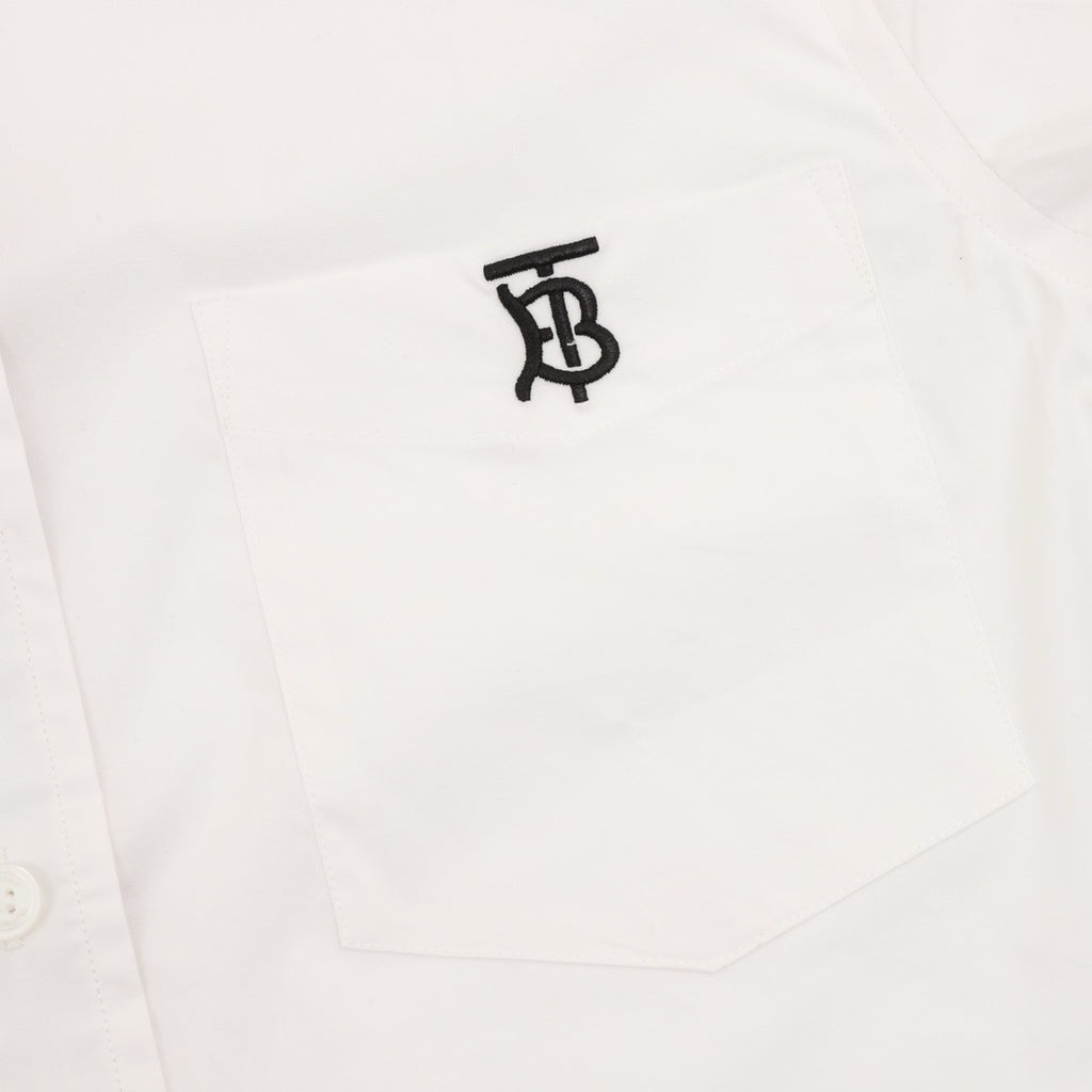 Burberry TB Monogram Embroidered Concealed Placket Long-Sleeve Shirt