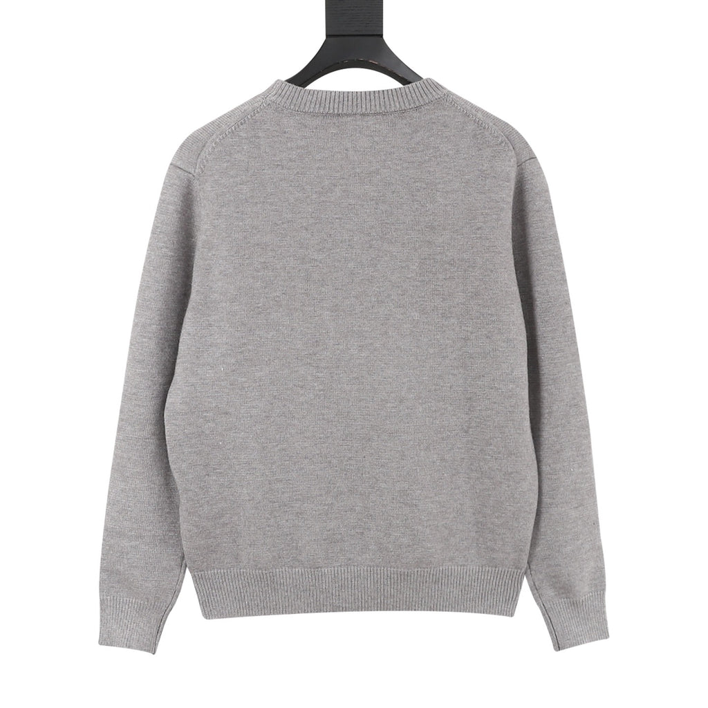 Celine Women's Men's Grey Triomphe Logo Crewneck Sweater