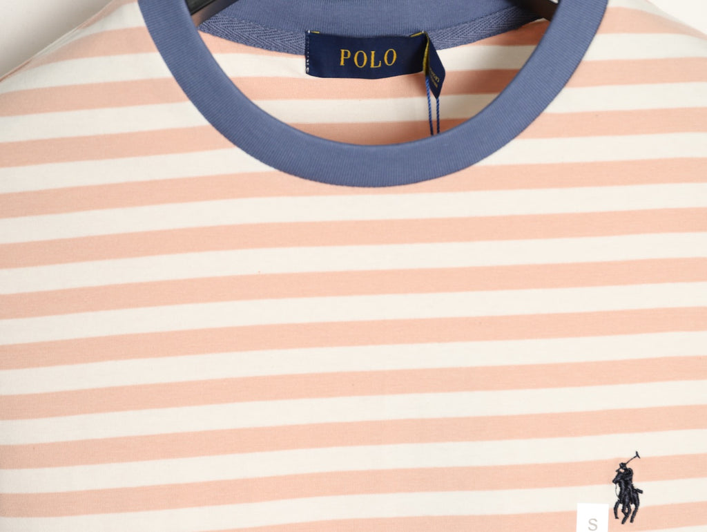Polo Ralph Lauren Pink & White Striped T-Shirt