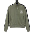 Loewe Women's Men's Olive Green Anagram Striped Zip-Up Track Jacket
