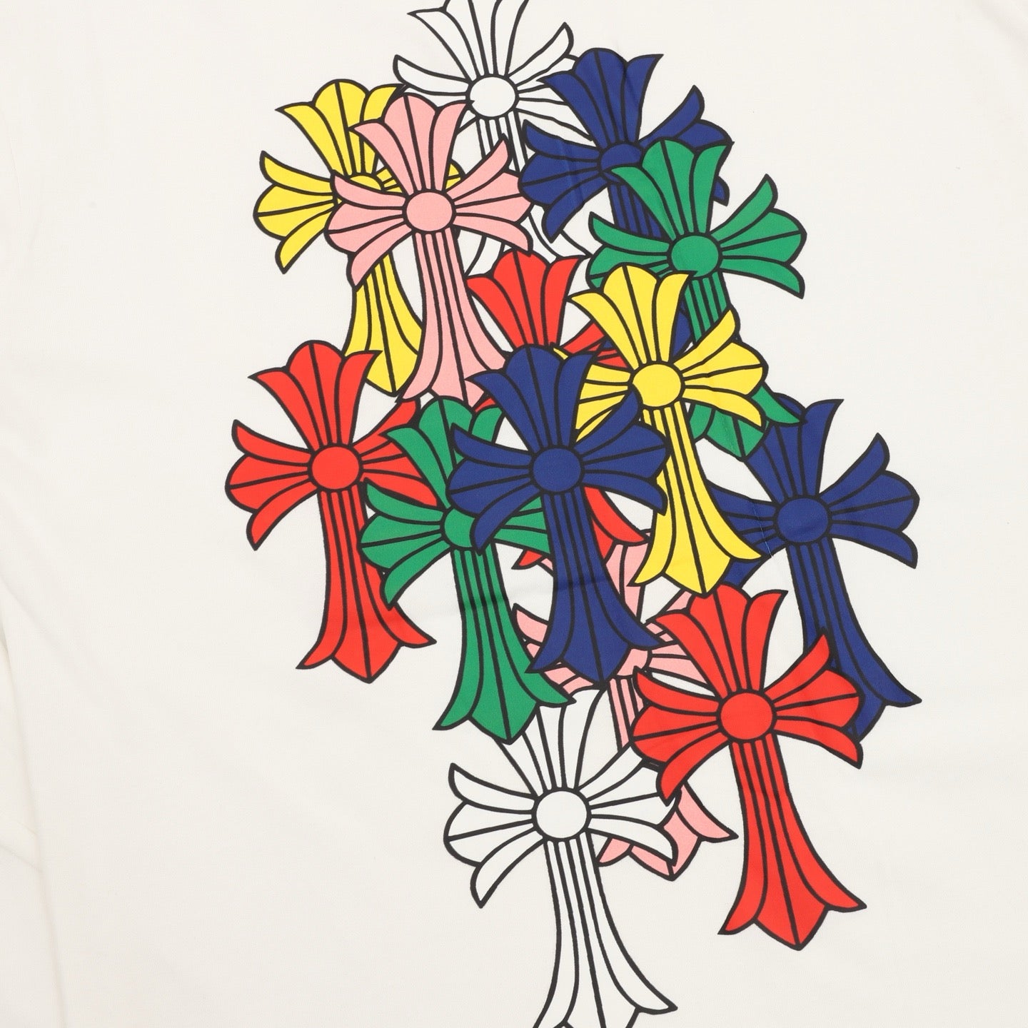 Chrome Hearts 25FW Colorful Cross Print Long Sleeve T-Shirt