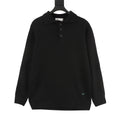 Bottega Veneta Tricolor Textured Knit Collar Wool Polo Sweater | Camel Relaxed Luxury Knitwear