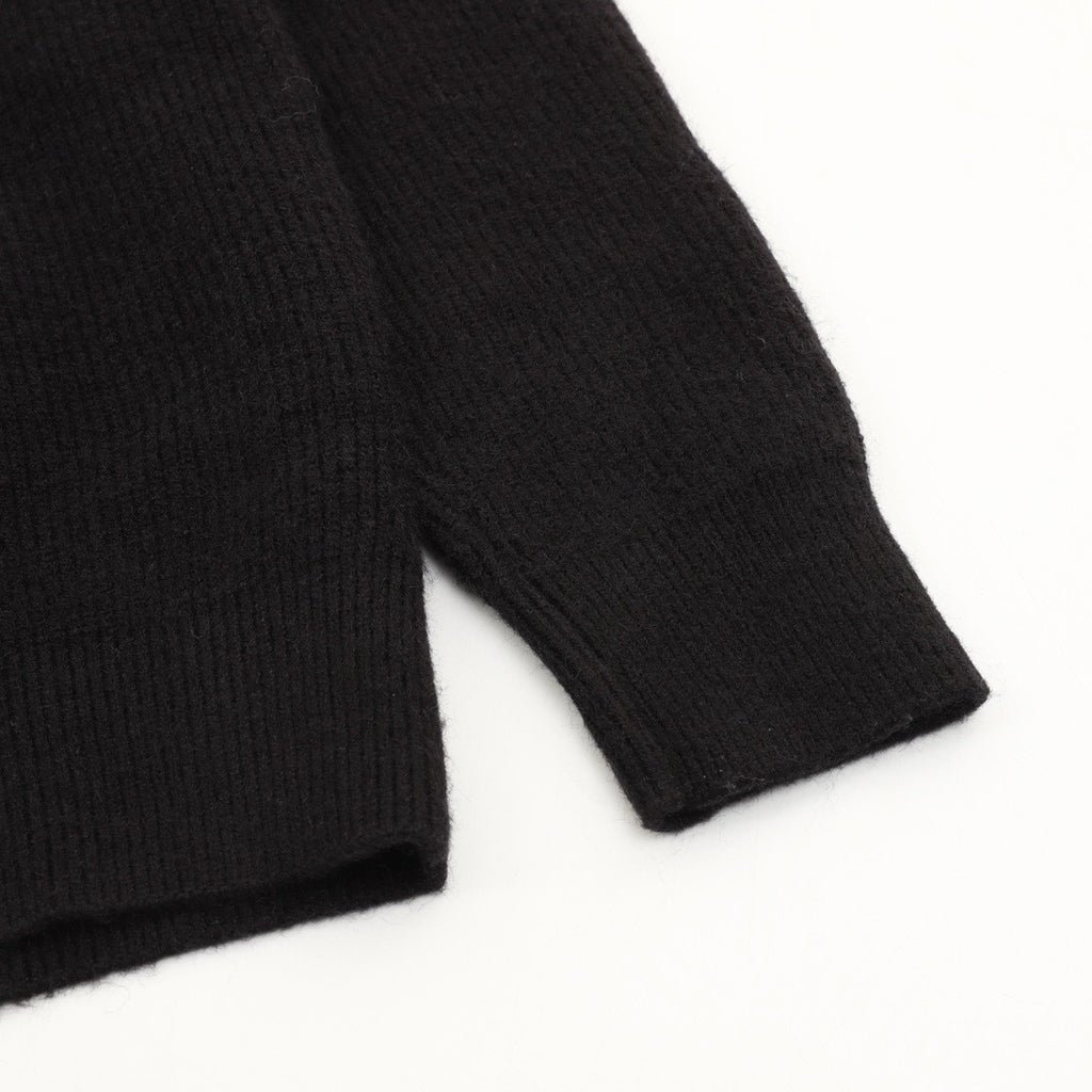 Miu Miu Women's Men's Black Ribbed Knit Zip Hoodie