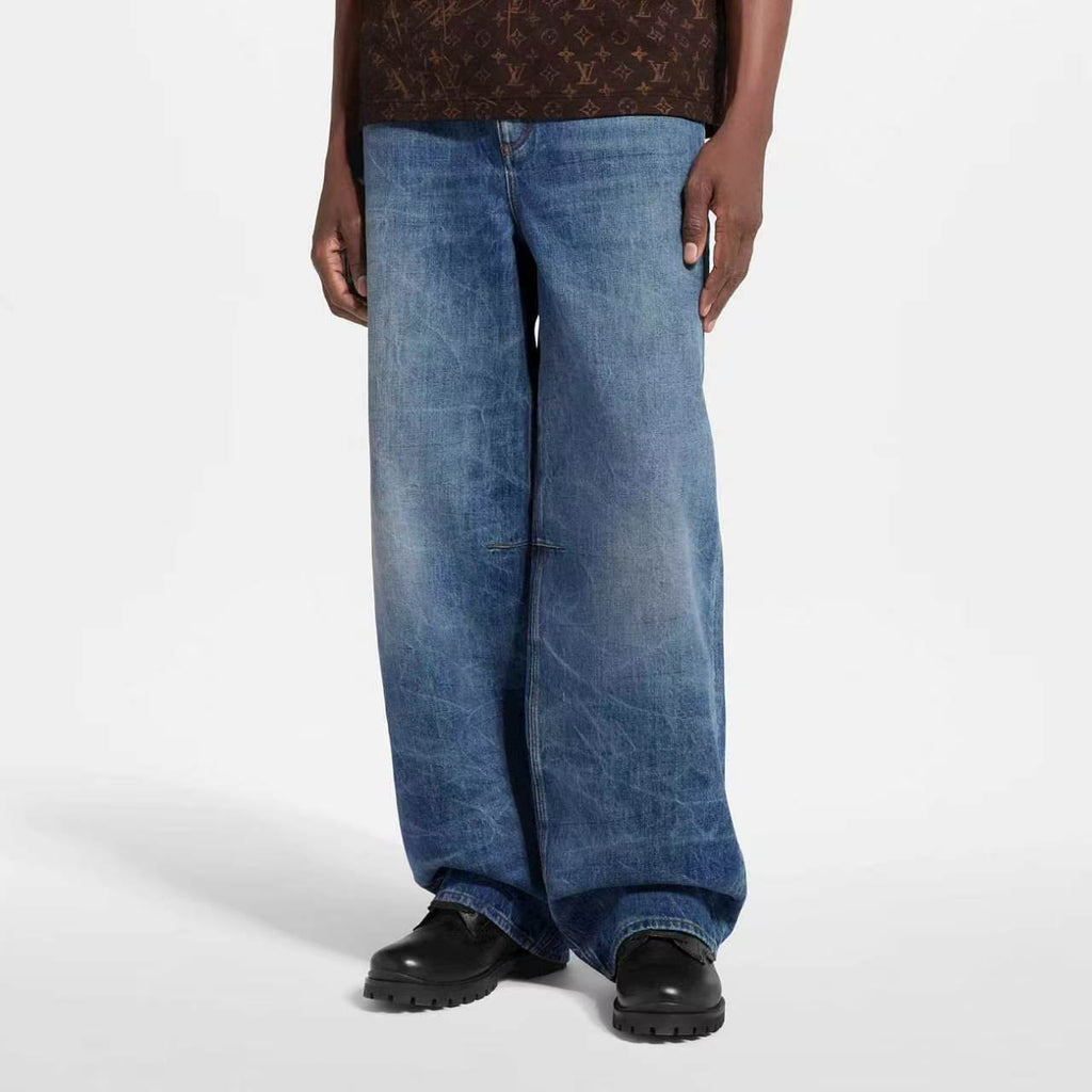Louis Vuitton Washed Vintage Wide-Leg Jeans