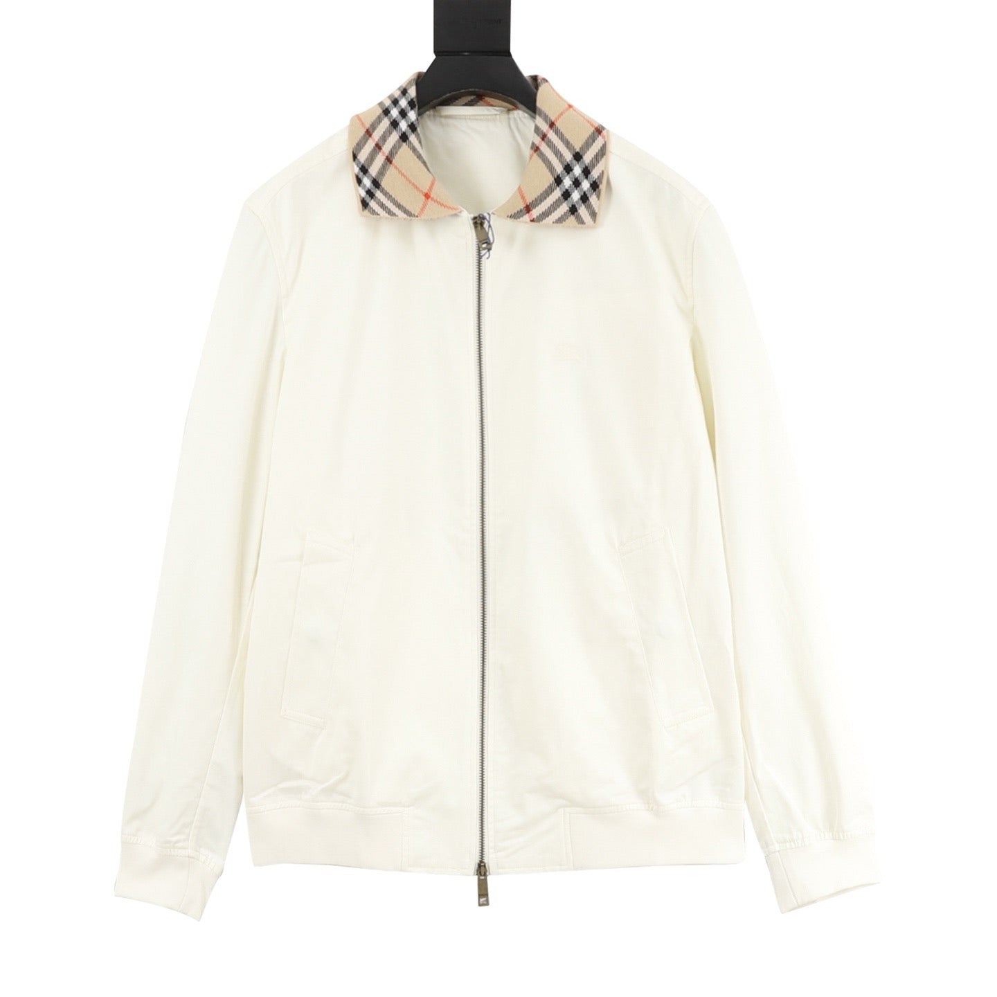 Burberry House Check Collar Zip Jacket — Ivory, Vintage Check Lining