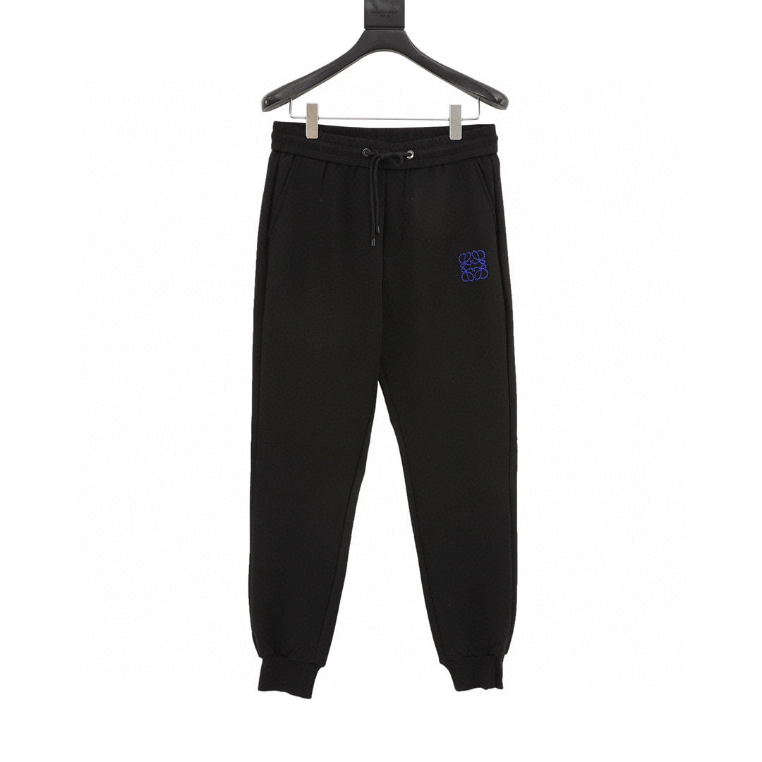 Loewe Anagram Braided Embroidered Cotton Jogger Pants