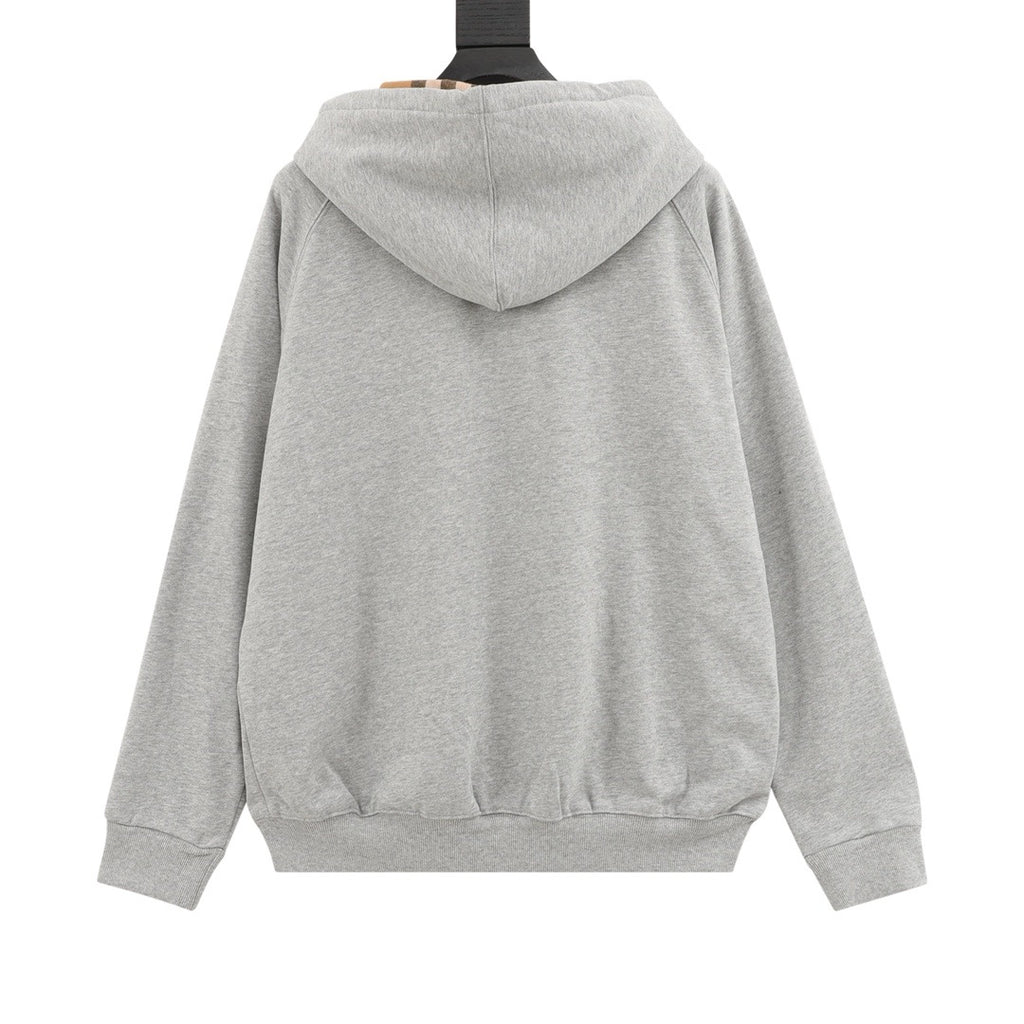 Burberry Women's & Men's Grey Check-Lined Full-Zip Hoodie
