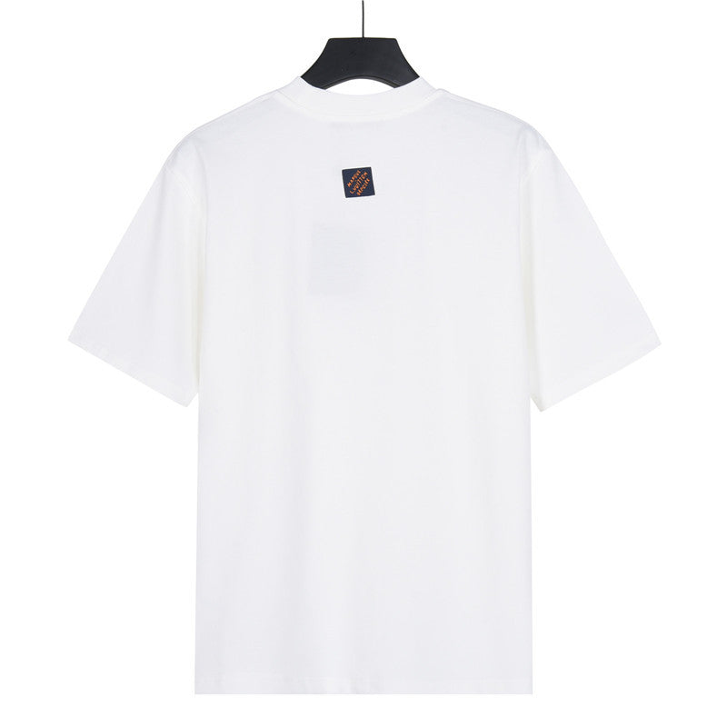 Louis Vuitton Subtle Embossed Logo Short-Sleeve T-Shirt in White