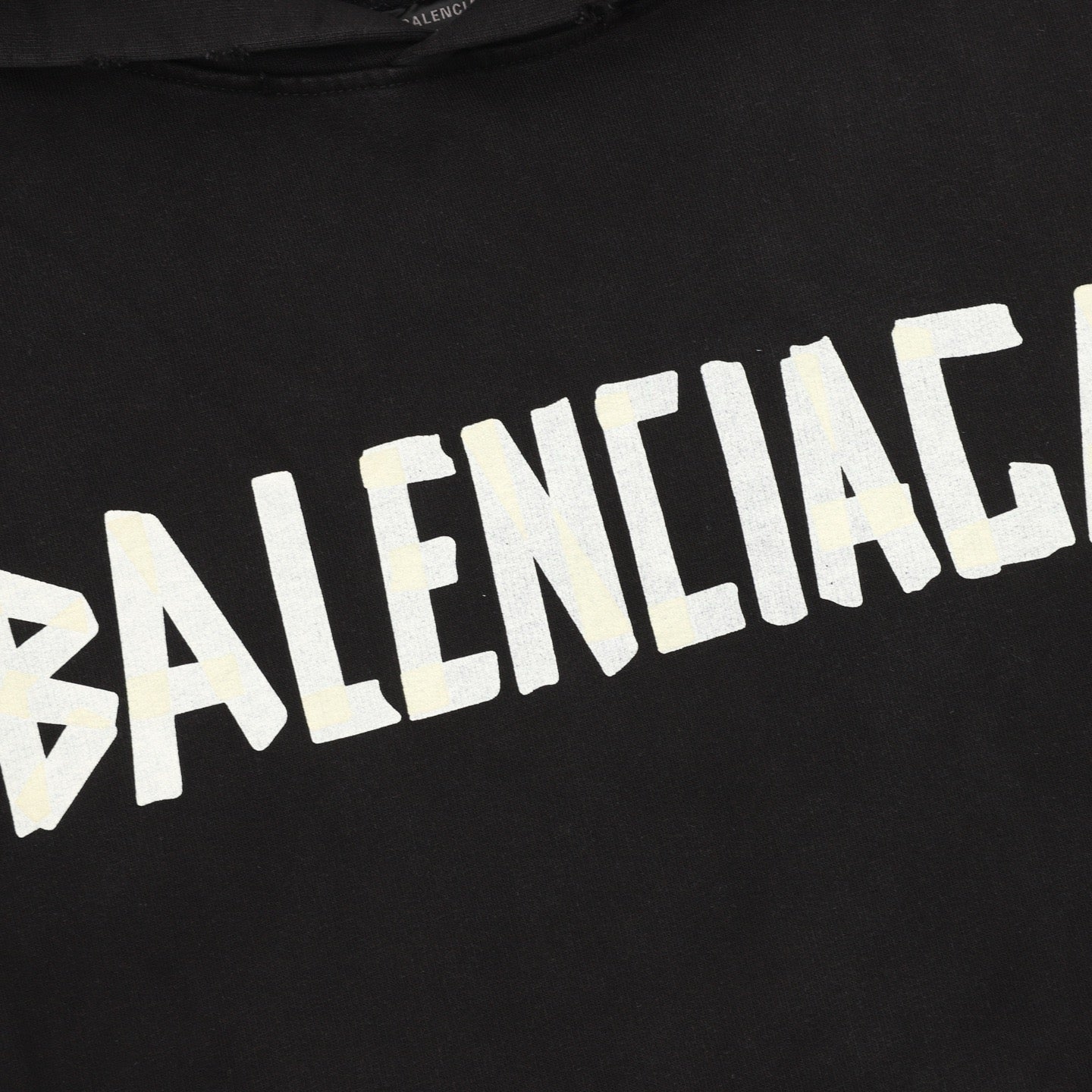 Balenciaga 26SS Destroyed Logo Print Washed Hoodie
