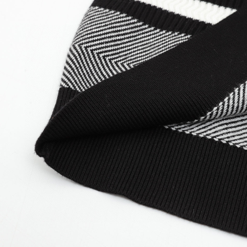 Chanel Autumn/Winter Striped Knit Pullover with Embroidered Double-C Logo