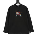 Burberry Women's & Men's Black Multicolor Equestrian Knight Long-Sleeve T-Shirt