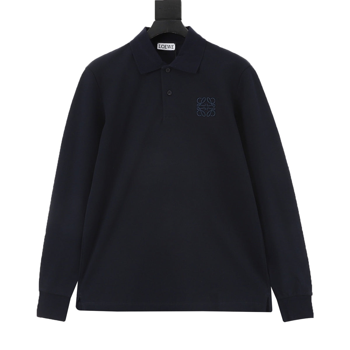Loewe Women's Men's Navy Anagram Long-Sleeve Polo Shirt