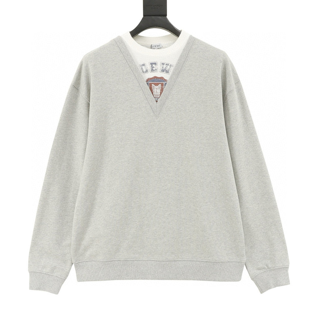 Loewe Collegiate Print Faux Two-Piece Layered Sweatshirt