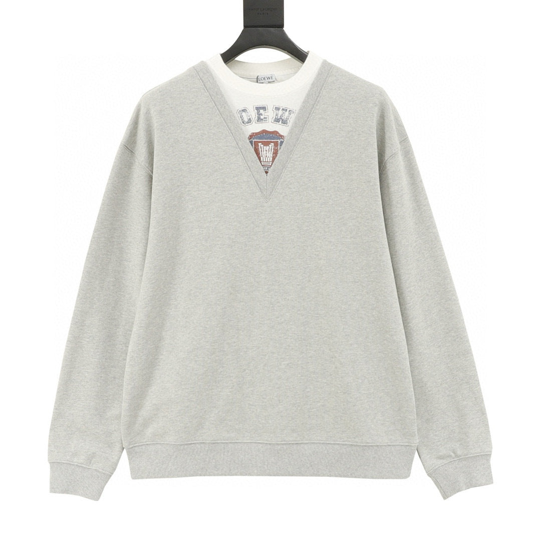 Loewe Collegiate Print Faux Two-Piece Layered Sweatshirt