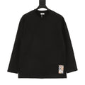 Burberry Equestrian Knight Check Patch Long-Sleeve Top — Ivory | SS25