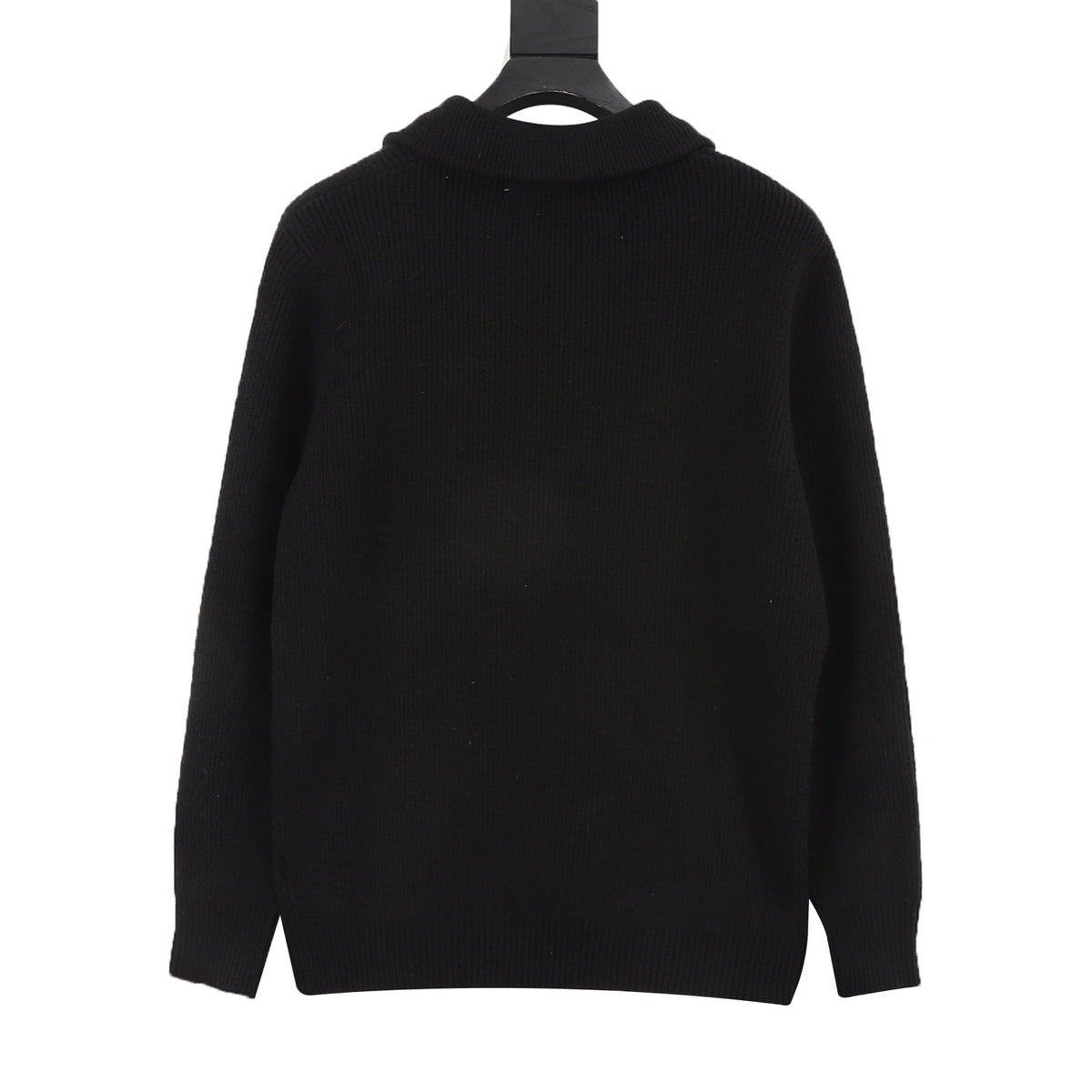 Calvin Klein Women's Men's Black Full-Zip Ribbed Knit Sweater