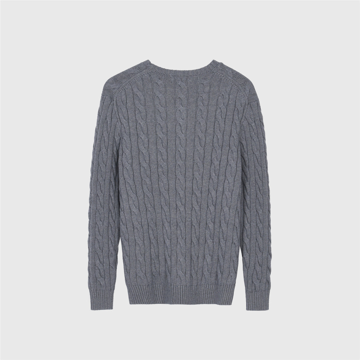 Polo Ralph Lauren Women's Men's Dark Grey Cable Knit Crewneck Sweater