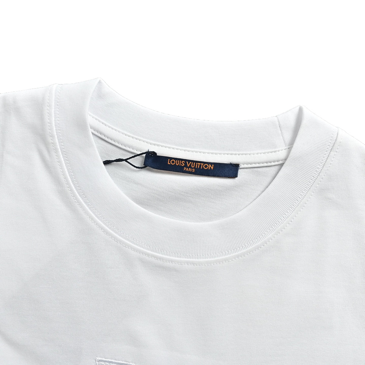Louis Vuitton Embossed Square LV Logo Short-Sleeve T-Shirt in White