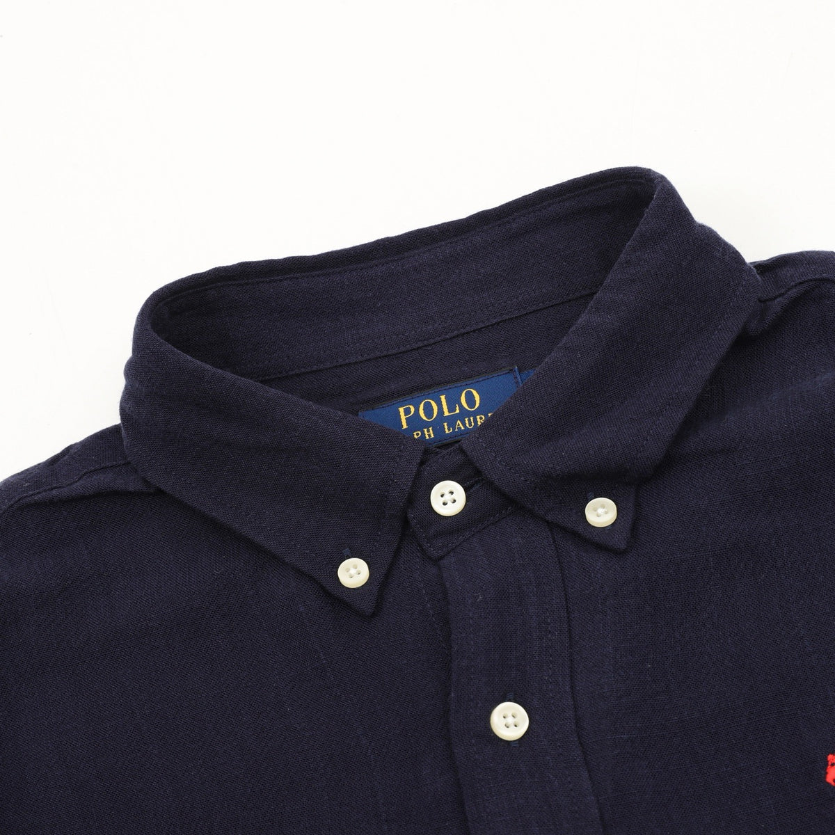 Ralph Lauren Women's Men's Navy Pony Logo Long-Sleeve Linen Shirt