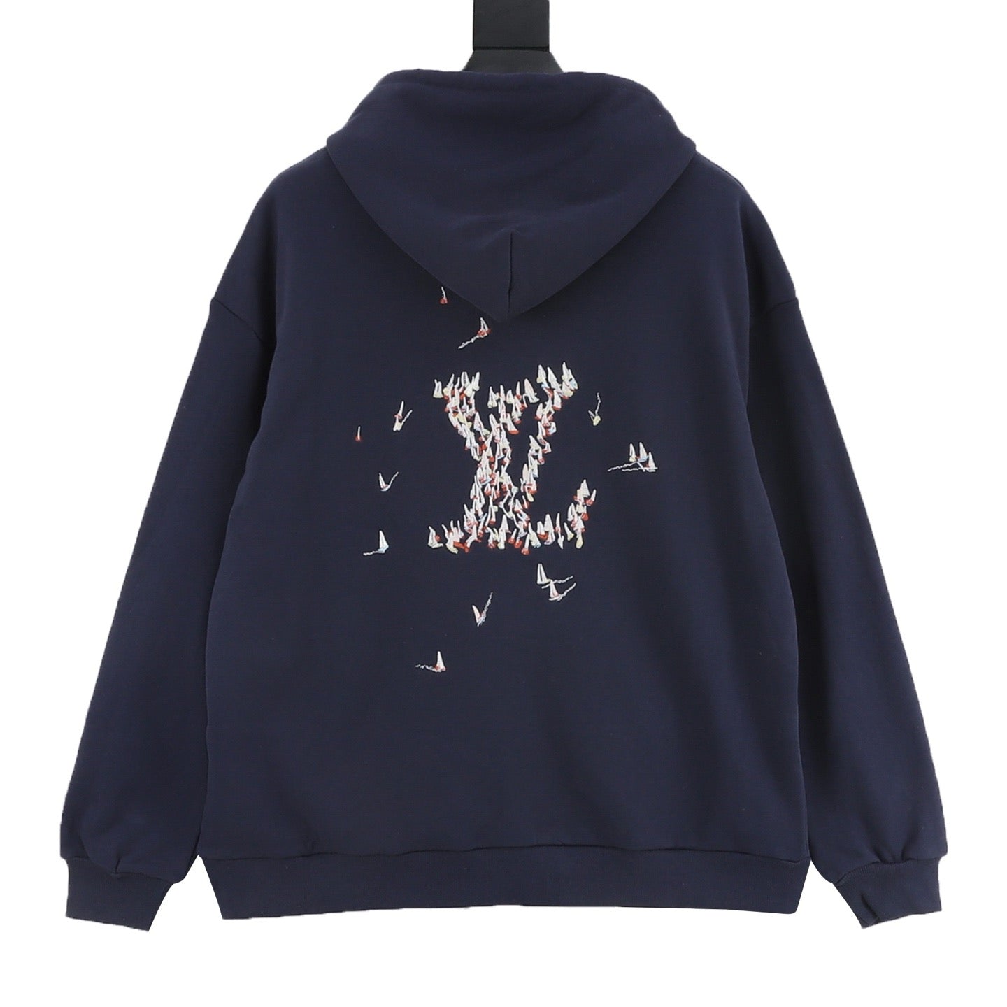 Louis Vuitton Sailboat Embroidery Hoodie — Navy, Nautical Graphic