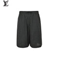 Louis Vuitton Men's Black Check Drawstring Shorts