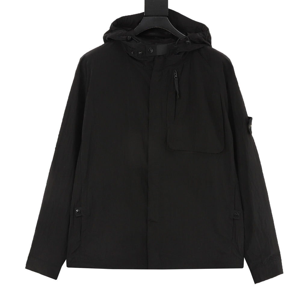 Stone Island Women's Men's Black Hooded Utility Jacket