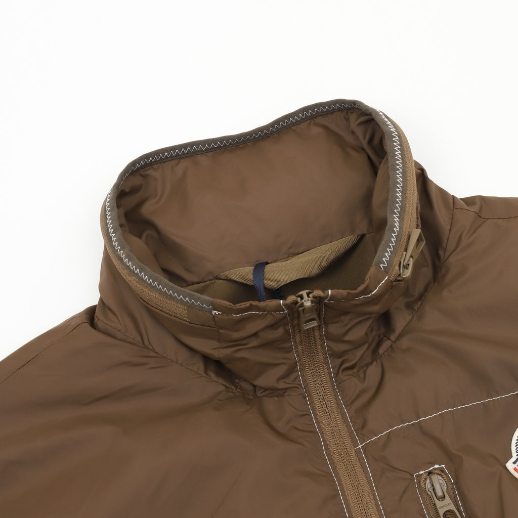 Moncler Women's Men's Brown Logo Patch Zip-Up Vest