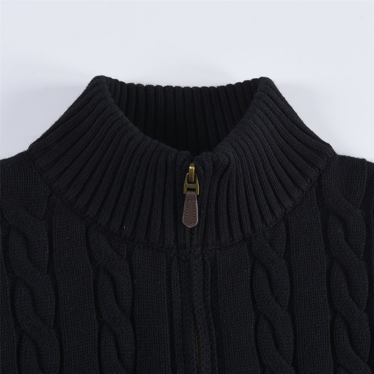 Polo Ralph Lauren Women's & Men's Black Cable-Knit Half-Zip Sweater