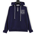Loewe Anagram Logo Embroidered Contrast Sleeve Zip-Up Hoodie