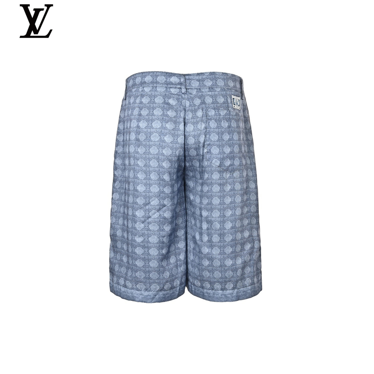 Louis Vuitton Blue Geometric Pattern Silk Shorts