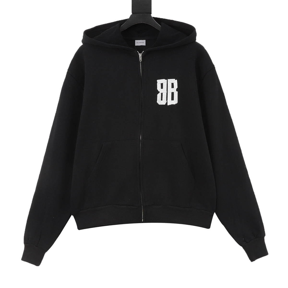 Balenciaga Women's & Men's Black 8B Logo Zip-Up Hoodie