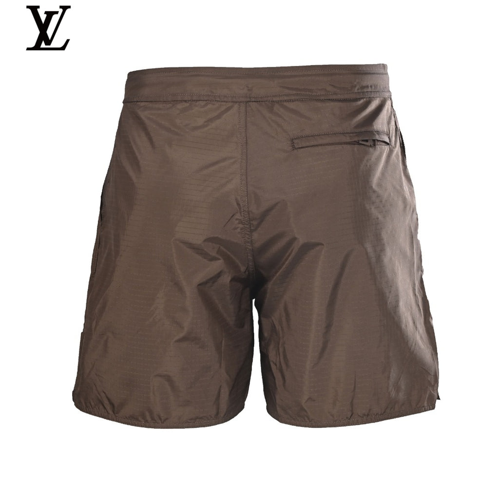 Louis Vuitton Brown Check Logo Patch Swim Shorts