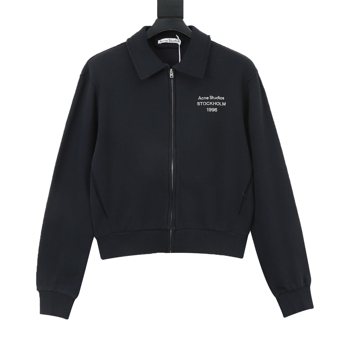 Acne Studios Women's Men's Black Stockholm 1996 Logo Zip-Up Jacket