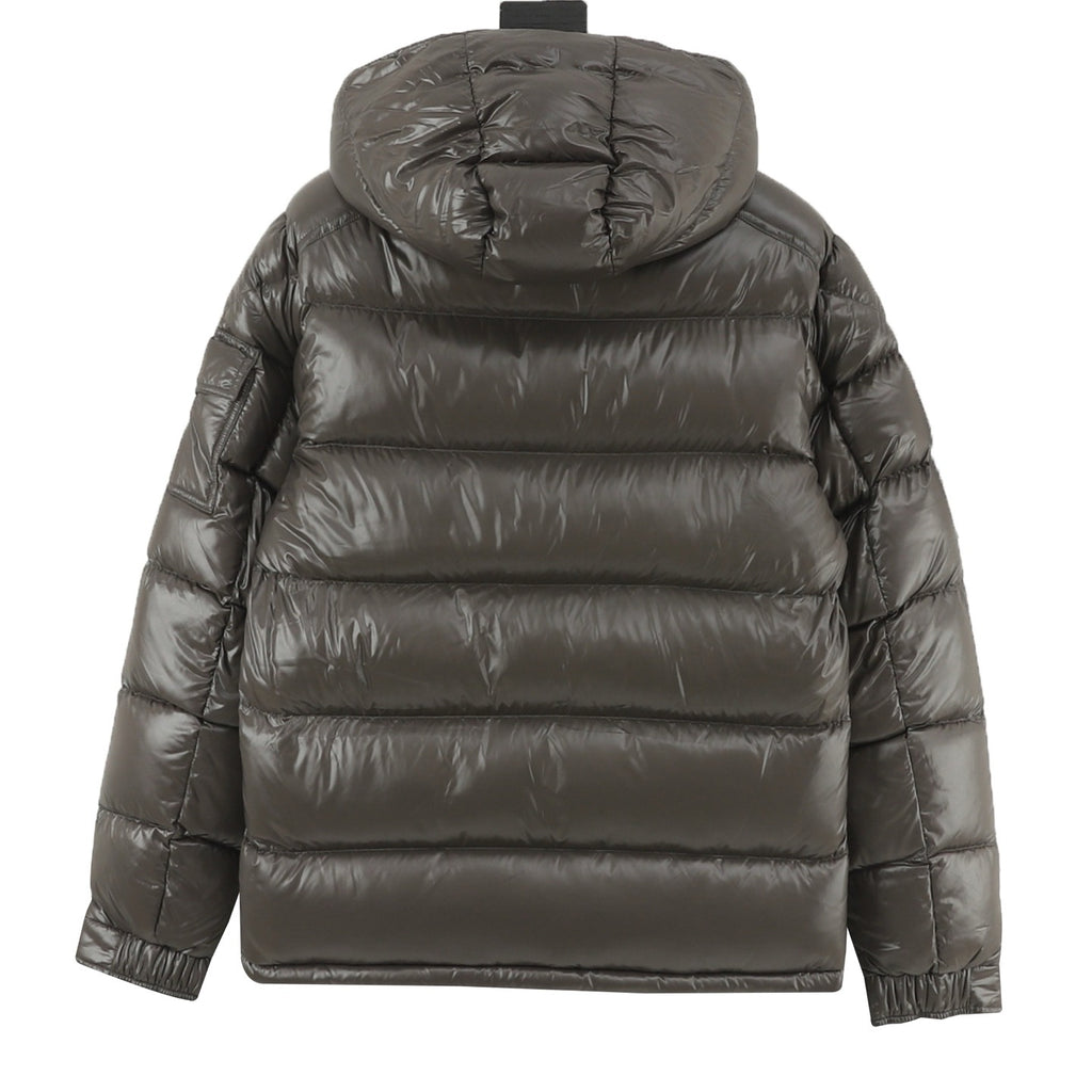 Moncler Men's Hooded Down Jacket in Dark Brown