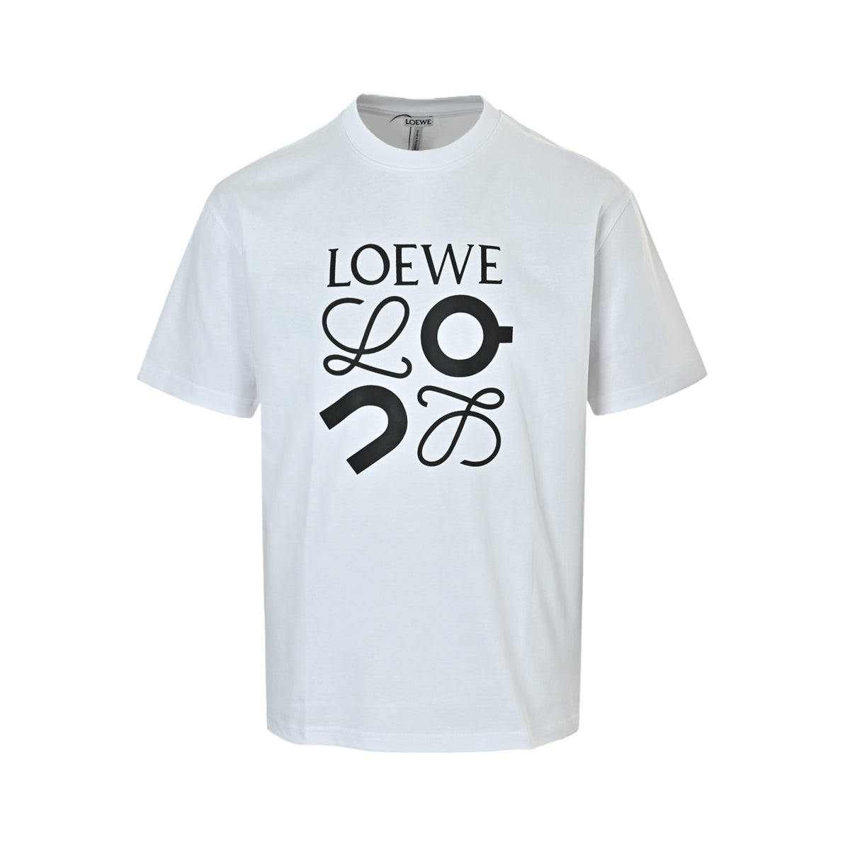 Loewe Logo Print Short-Sleeve T-Shirt in White