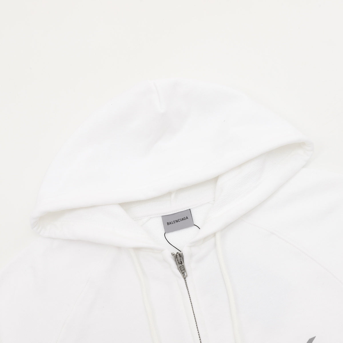 Balenciaga Women's Men's White Logo Zip-Up Hoodie