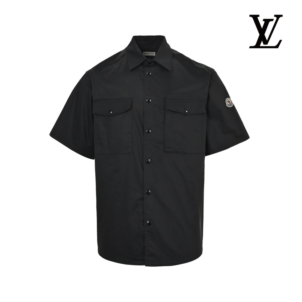 Moncler Men's Black Pocket Short-Sleeve Shirt