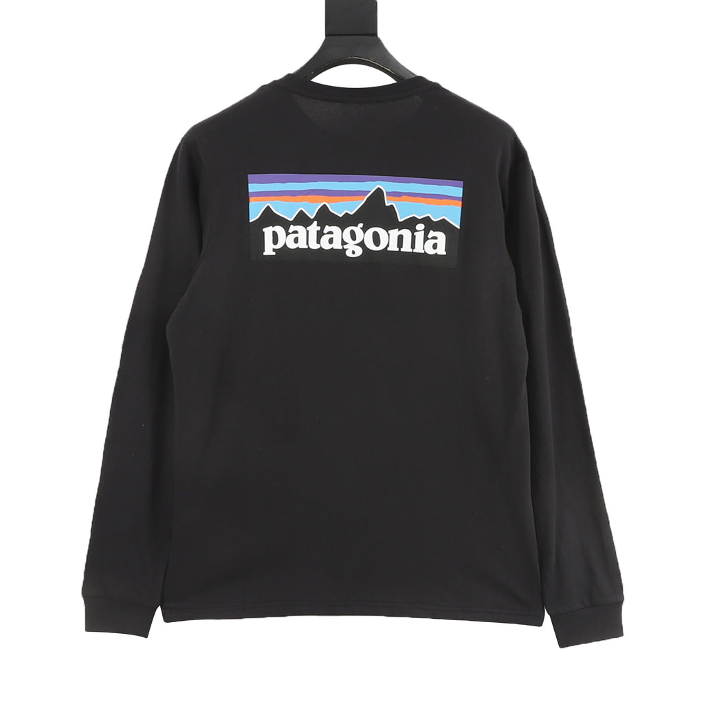 Patagonia P-6 Logo Long-Sleeve Responsibili-Tee — Black