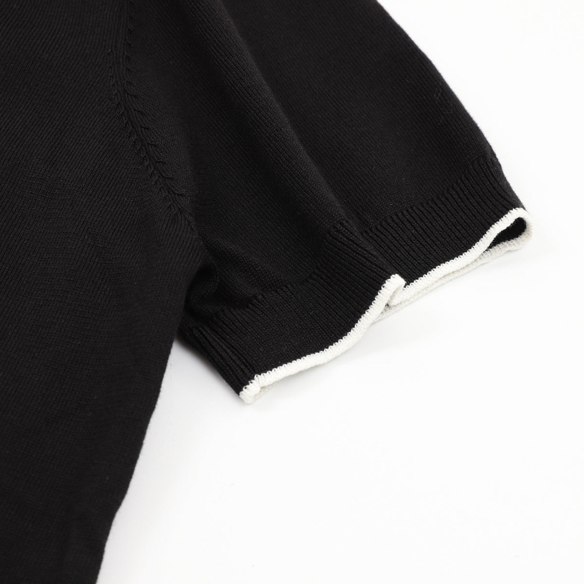 Loro Piana Women's Men's Black Trim-Collar Short-Sleeve Knit Polo Shirt