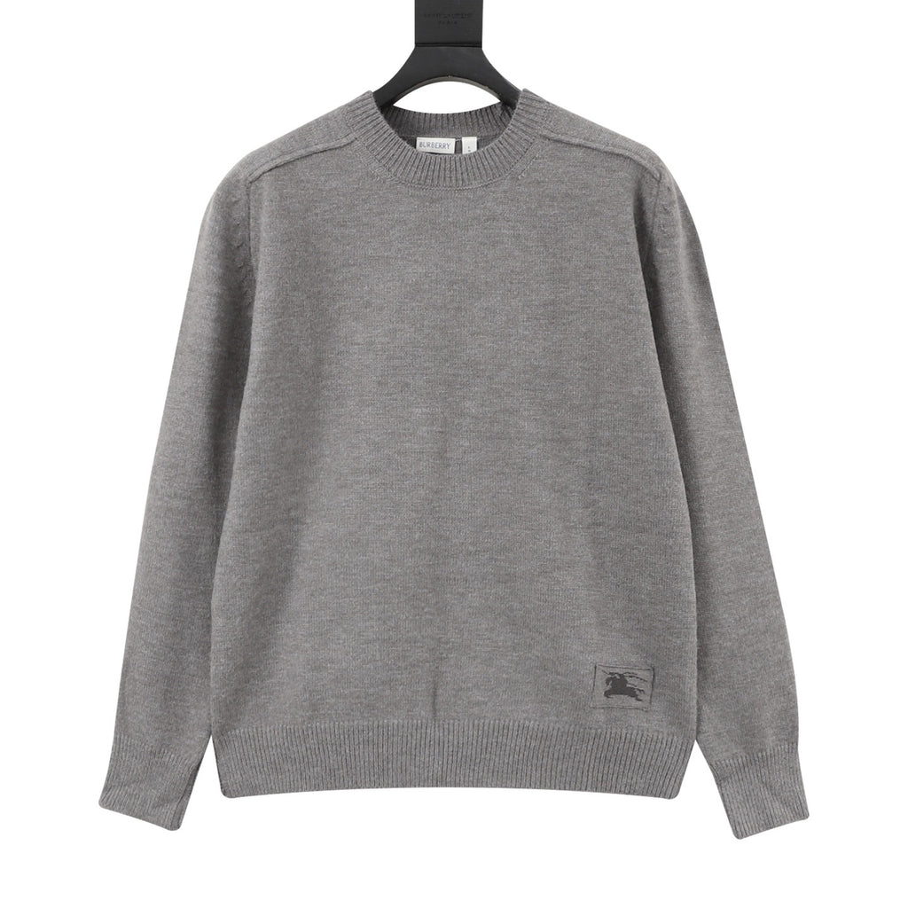 Burberry Women's & Men's Grey Equestrian Knight Patch Crewneck Sweater