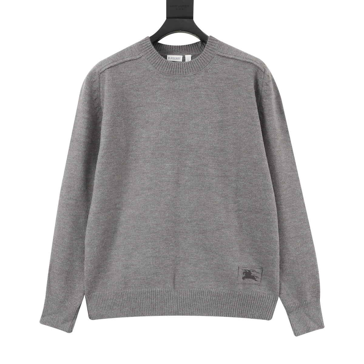 Burberry Women's & Men's Grey Equestrian Knight Patch Crewneck Sweater