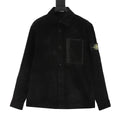 Stone Island Women's & Men's Black Compass Patch Corduroy Shirt Jacket