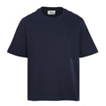 AMI Men's Navy Crochet Heart Logo T-Shirt