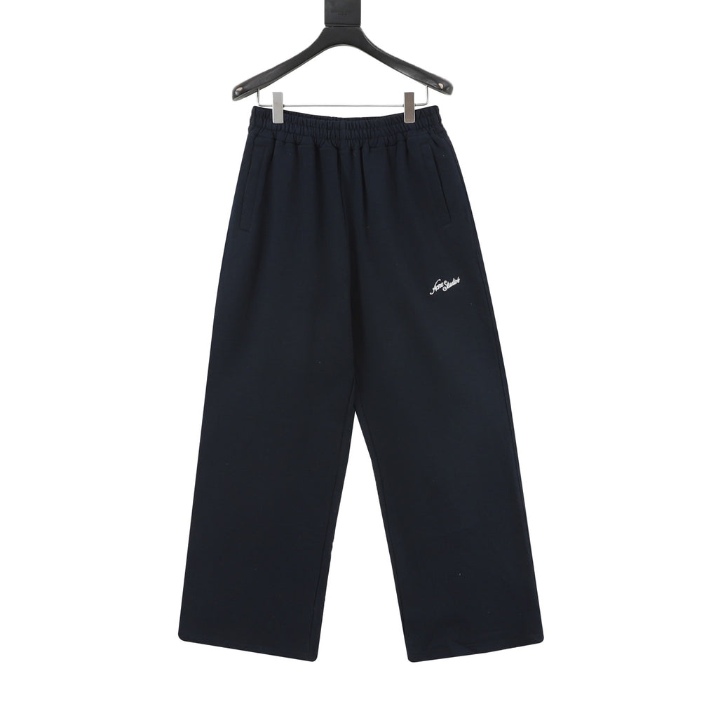 Acne Studios Women's Men's Navy Logo Wide-Leg Sweatpants