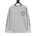 Chrome Hearts Cross Flower Scroll Arm Print Long Sleeve | Black Gothic Luxury Streetwear