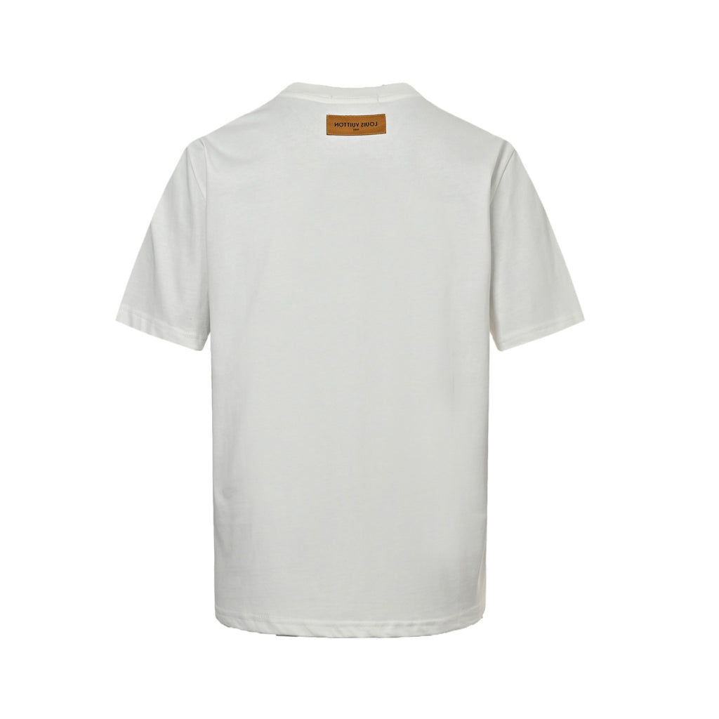 Louis Vuitton Women's / Men's Triple-Circle Logo Embroidered T-Shirt in Off-White