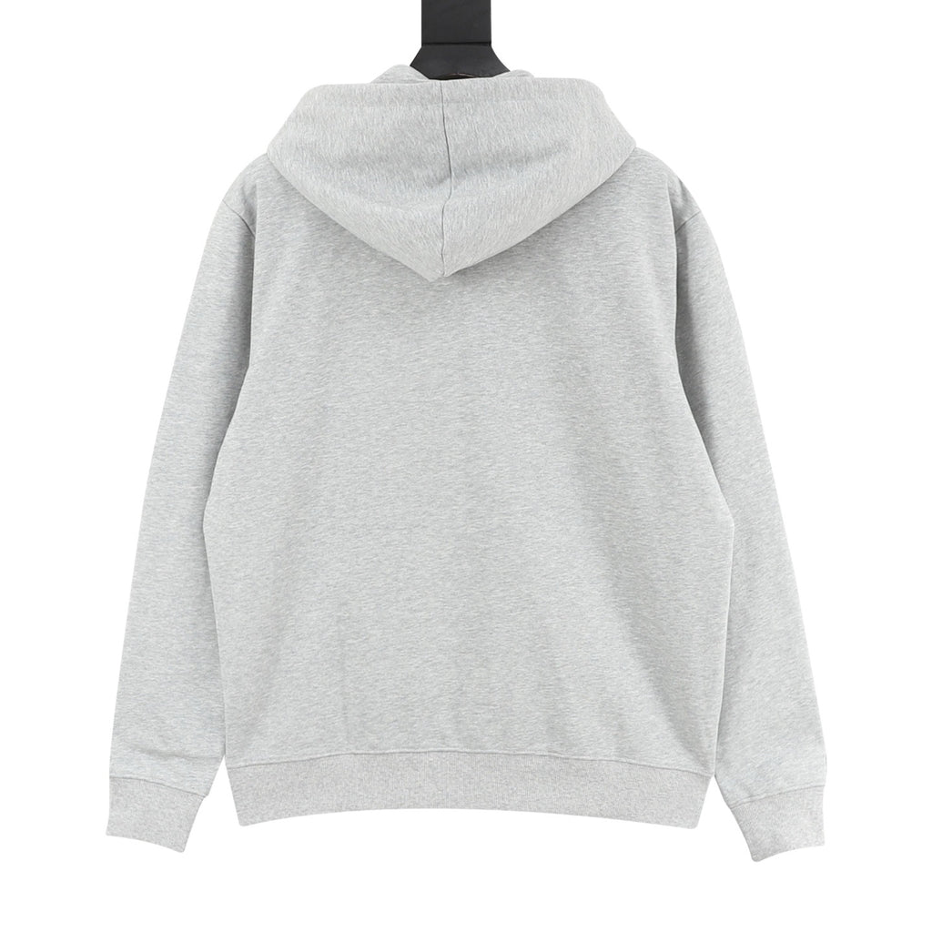 Louis Vuitton Women's Men's Light Grey Pearl-Detail Full-Zip Hoodie